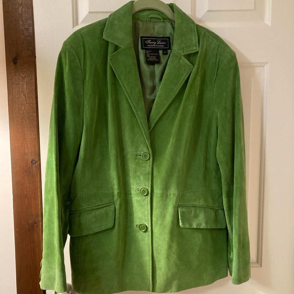 Terry Lewis Classic Luxuries green suede jacket